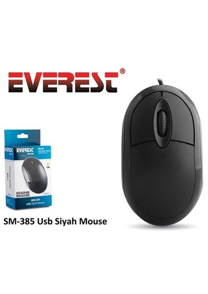 SM-385 Kablolu Siyah Mouse