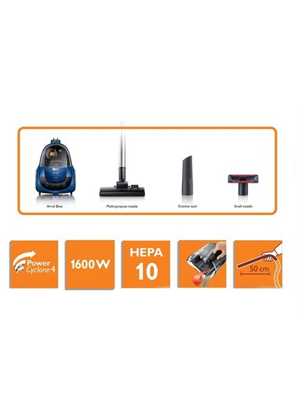 PowerPro Compact FC8470/01 1600 W 360 W Emiş Gücü Toz Torbasız Elektrikli Süpürgesi