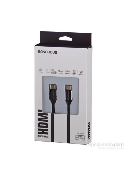 Black 1115 1,4 3D Altın Uçlu Hdmi Kablo (1,5m)