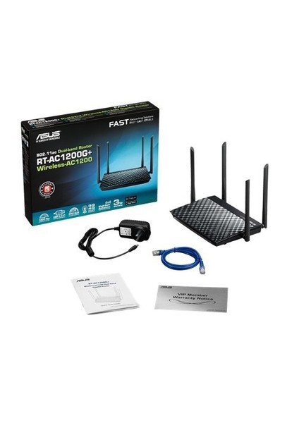 ASUS RT-AC1200G+ DualBand-Torrent-Bulut-DLNA-4G-VPN-Router-Access Point-Repeater