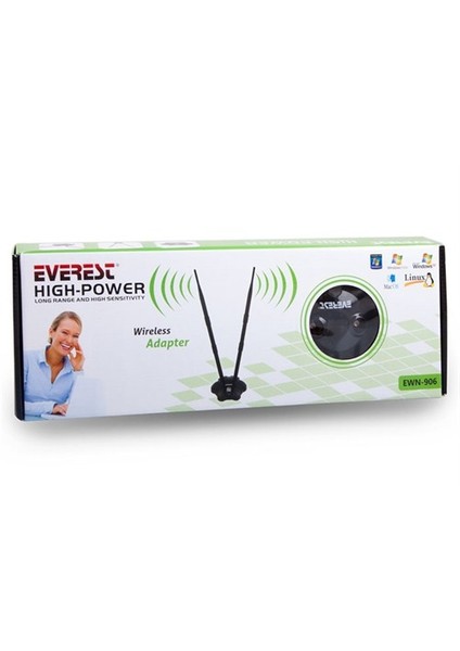Ewn-906 300 Mbps Usb Çift Anten Kablosuz Adaptör fırsatları
