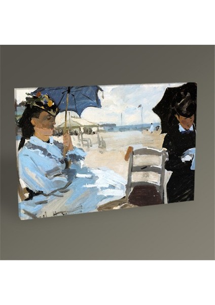 Claude Monet Trouville'de Sahil Tablo 45X30