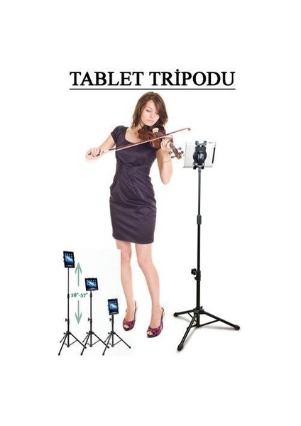 İpad 1-2-3-4-Air-Air 2 Mini-2-3-4 Tablet Tripod Sehpa Tutucu Ofiste Müzisyenlere