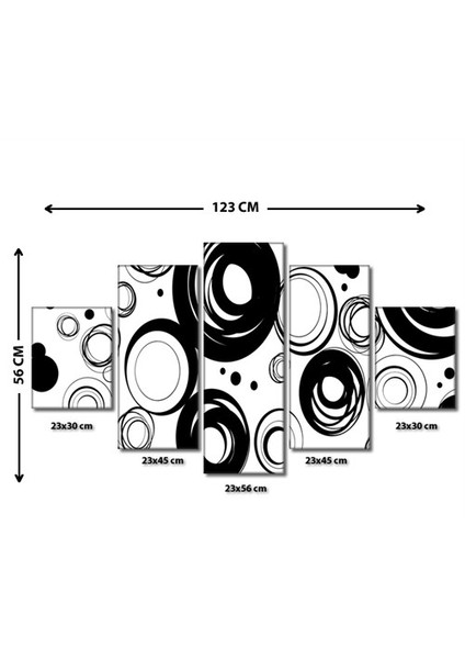 - Kp-27 5 Parçalı Canvas Tablo - 123X56cm