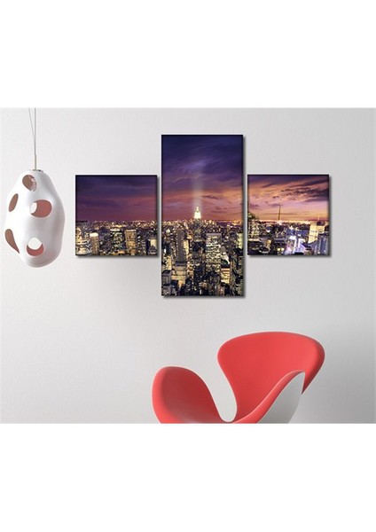 - Ku-22 3 Parçalı Canvas Tablo - 80X50cm