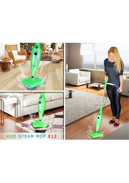 Mop X12 Buharlı Yer Temizleyici - Mikrofiber Bez Hediyeli
