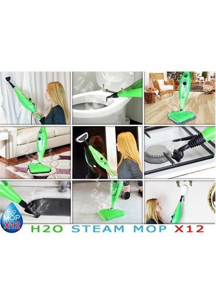 Mop X12 Buharlı Yer Temizleyici - Mikrofiber Bez Hediyeli
