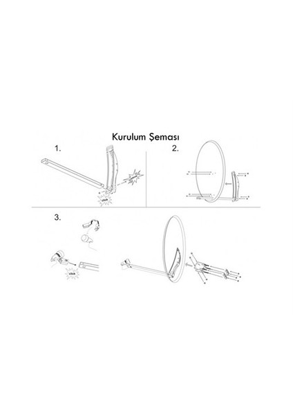 Çanak Anten Beyaz 65Cm