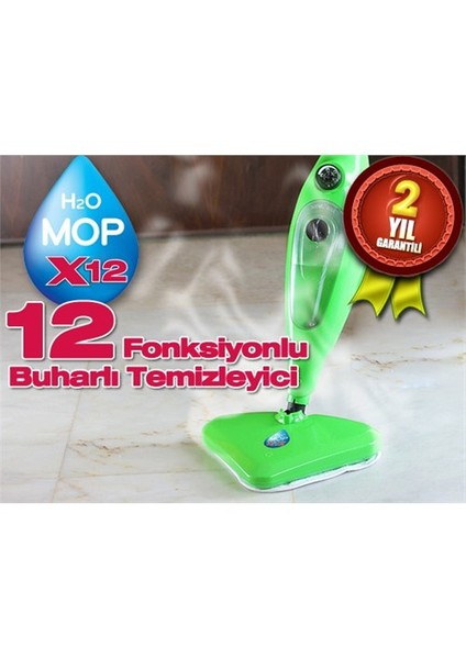 Mop X12 Buharlı Yer Temizleyici - Mikrofiber Bez Hediyeli