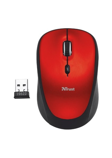 YVI Siyah Kırmızı Kablosuz Mouse (MOU TRUST 19522)