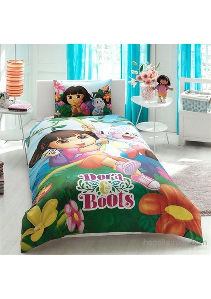 Lisanslı Tek Kişilik Dora and Boots Nevresim Takımı