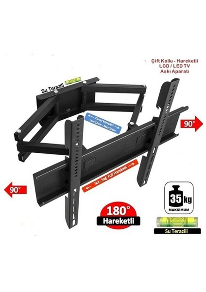 32''-42'' Çift Kollu Hareketli Lcd-Led Tv Askı Aparatı