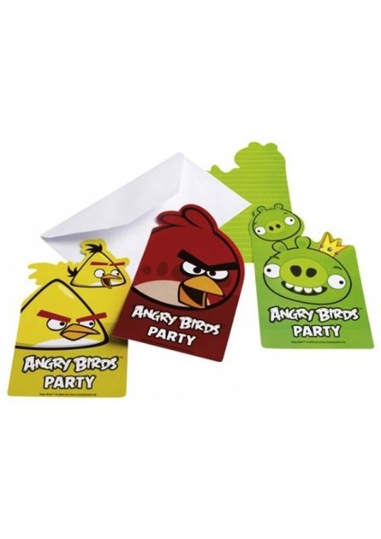 Parti Paketi  Angry Birds Davetiye