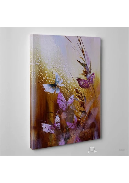 - Butterfly Flower Iı Canvas Tablo - 75X50cm