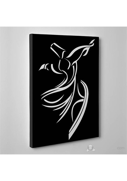 - Semazen Black Canvas Tablo - 75X50cm