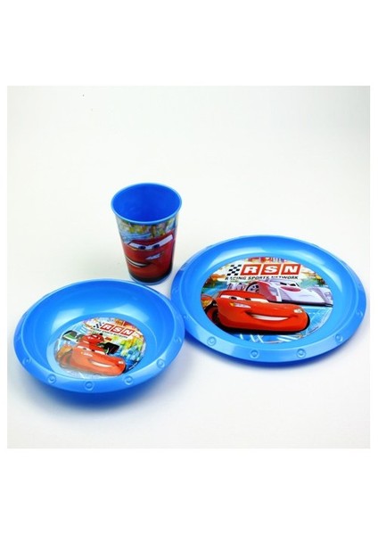 Cars Plastik 3'Lü Set (Kase,Tabak,Bardak)