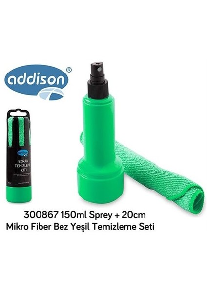 300867 150Ml Sprey + 20Cm Mikro Fiber Bez Yeşil Temizleme Seti