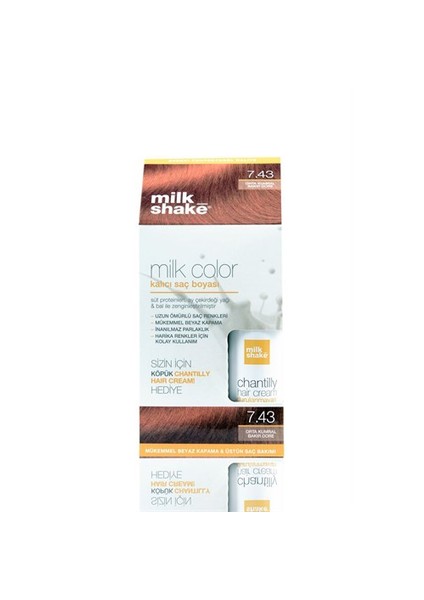 Milk Color Kalıcı Saç Boyası No: 7.43 Orta Kumral Bakır Dore