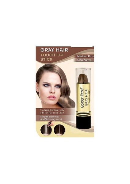 Golden Rose Grey Hair Touch-Up Stick No:03 Medium Brown - Saç Beyazlarını Kapatan Stick - 8691190067151