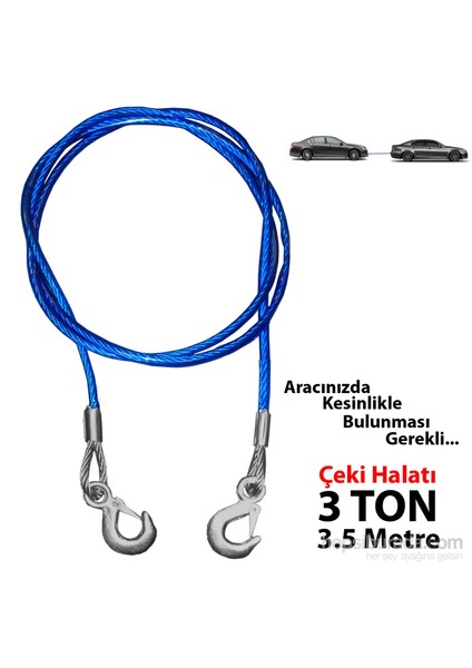 Oto Çeki Halatı 3 Ton 8Mm