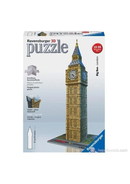 3 Boyutlu 216 Parçalı Plastik Puzzle Big Ben Saat Kulesi-125548