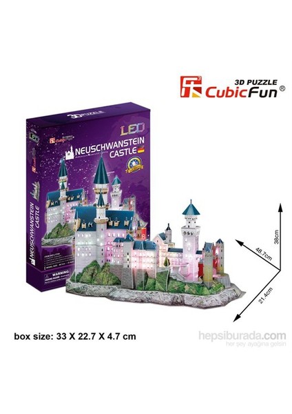 Cubic Fun 128 Parça Neuschwanstein Şatosu Puzle (Led Işıklı)