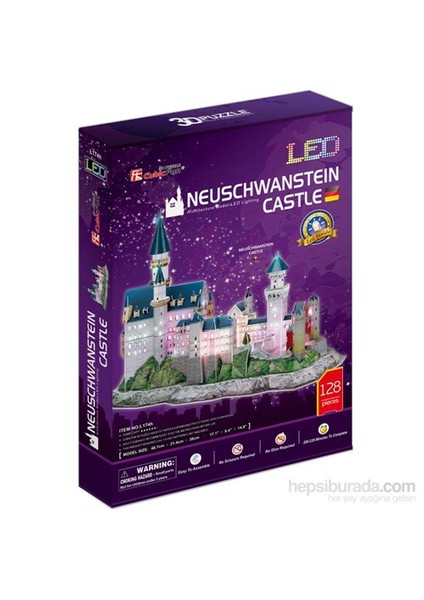 Cubic Fun 128 Parça Neuschwanstein Şatosu Puzle (Led Işıklı)