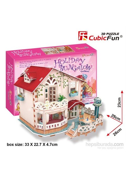 Cubic Fun 3D 114 Parça Puzzle Holiday Bungalow Dollhouse