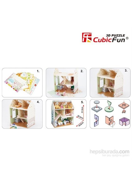 Cubic Fun 160 Parça 3D Puzzle Dreamy Dollhouse