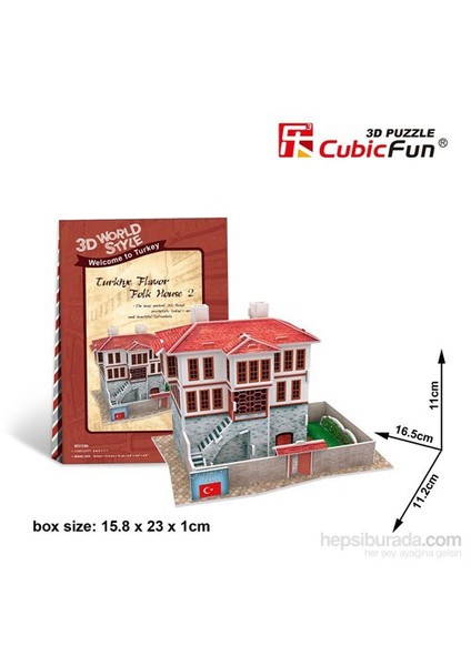 Cubic Fun 3 Boyutlu Tarihi Türk Evi Maket (18 Parça)