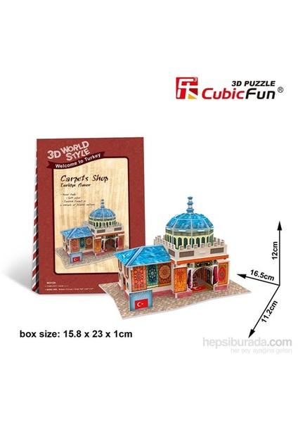 Cubic Fun 3D Türk Halı Mağazası Puzzle/Maket (26 Parça)