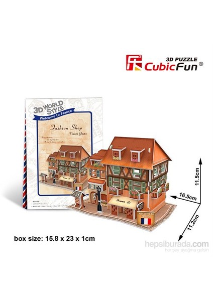 Cubic Fun 3D Fransız Mode Dükkanı Maket (31 Parça)