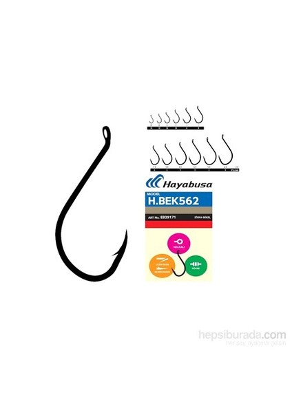 Hbek 562 No:1/0 Yüksek Karbon Kısa Pala Çapraz Halkalı Papağan Black-Nickel Olta İğnesi 6 Lı Paket