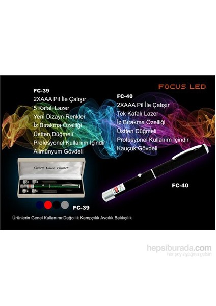 Focus-Fc.40  100Mw Tek  Nokta Yeşil Lazer