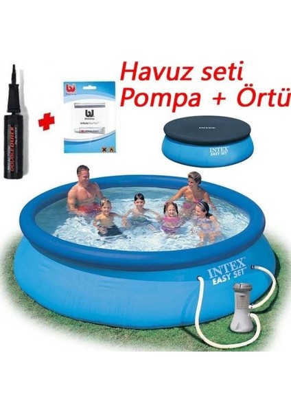 İntex 28130 366X76cm Aile Havuzu 220V Filtreli Pompalı