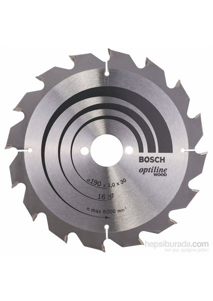 - Optiline Serisi Ahşap İçin Daire Testere Bıçağı - 190 X 30 X 2,0 Mm, 16 Diş