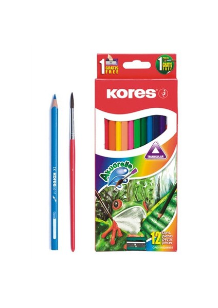 Aquarel Boya Kalemi Kalemtraş + Fırça 12'li