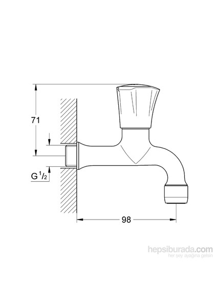 Costa L Duvardan Tek Musluk Kısa 98 mm - 30098001