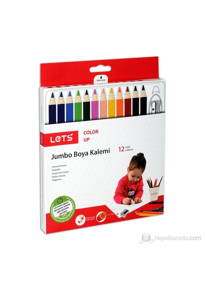 Lets L-4012 Kuru Boya 12 Renk Tam Boy Jumbo