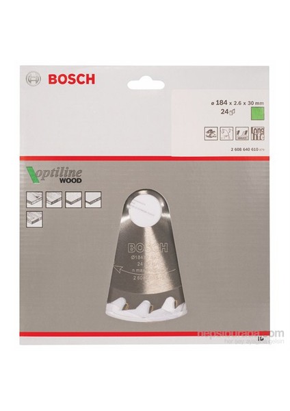 - Optiline Serisi Ahşap İçin Daire Testere Bıçağı - 184 X 30 X 2,6 Mm, 24 Diş