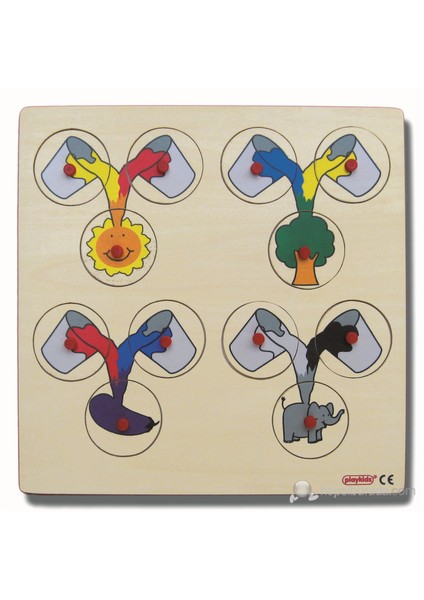 Renklerin Karışımı Ahşap Yapboz (30 x 30 cm)