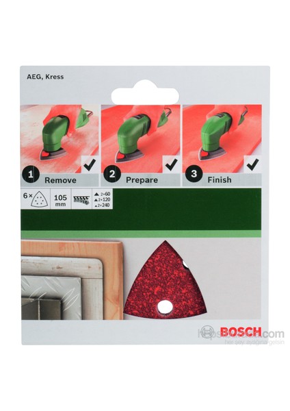 - Delta Zımpara Kağıdı 6'Lı Set, 105 Mm 60/120/240 Kum 6 Delik