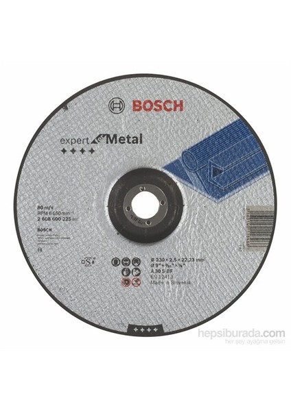 - Expert Serisi Metal İçin Bombeli Kesme Diski (Taş) - A 30 S Bf, 230 Mm, 2,5 Mm