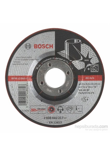 - Yarı Esnek Taşlama Diski (Taş) - Wa 46 Bf, 115 Mm, 3,0 Mm