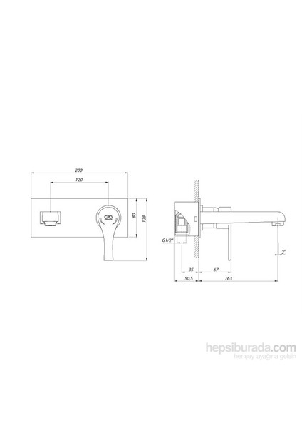 Atros Duvardan Ankastre Lavabo Bataryası fiyatları