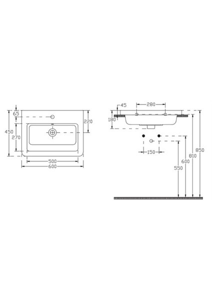 Ece Banyo Snow Lavabo 60cm