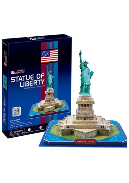 3D Puzzle 39 Parça 26x26x26.2 Statue Of Liberty C080h