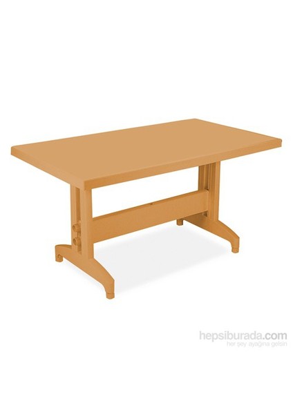 Prestige Masa 70x120 Bej Teak renk kaliteli Plastik bahçe balkon dış mekan