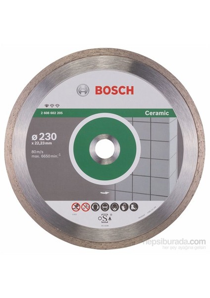 - Standard Seri Seramik İçin Elmas Kesme Diski - 230 X 22,23 X 1,6 X 7 Mm