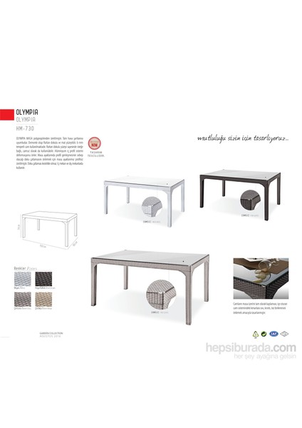 Rattan Plastik Oturma Grubu (90X150 Camlı Masa + 6 Rattan Koltuk) Rattan Sehpa Hediyeli indirimleri